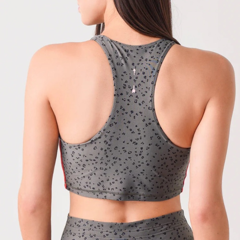 The Upside Gray Leopard Print Crop Top - Picture 2 of 10